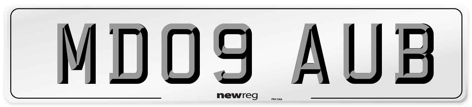 MD09 AUB Number Plate from New Reg